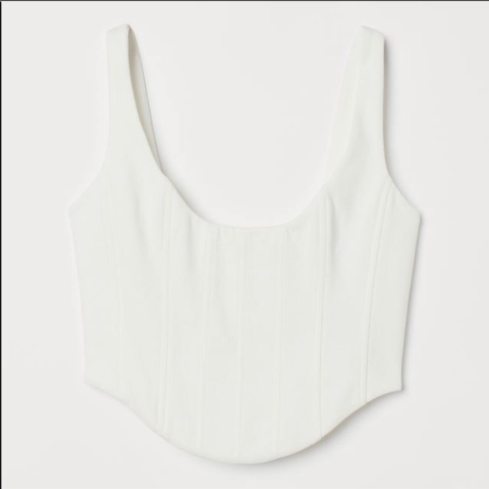 Brock Collection x H&M white corset top size SMALL
